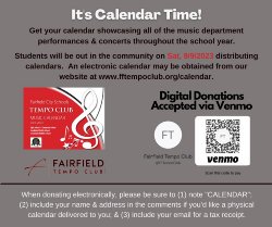 Calendar Day Flyer for Sept. 9 fine arts students.